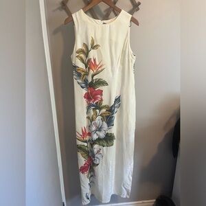 Royal Hawaiian Creations maxi tropical floral dress made in the USA Hawaii